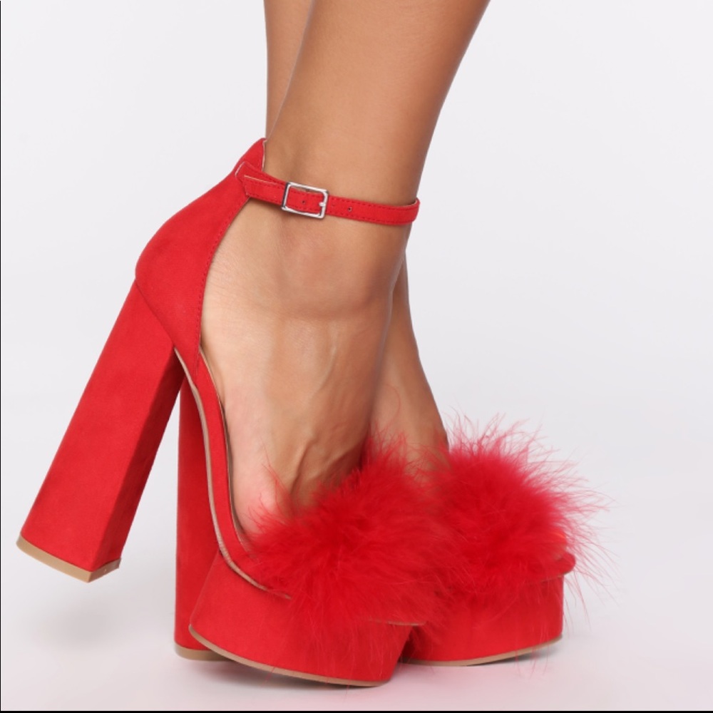 Fashion Nova red heels sandals